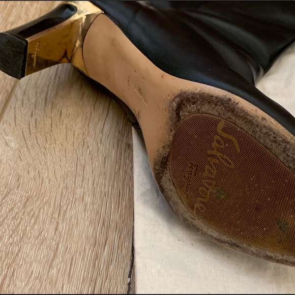 Salvatore Ferragamo boots 38 black leather - Picture 5 of 9